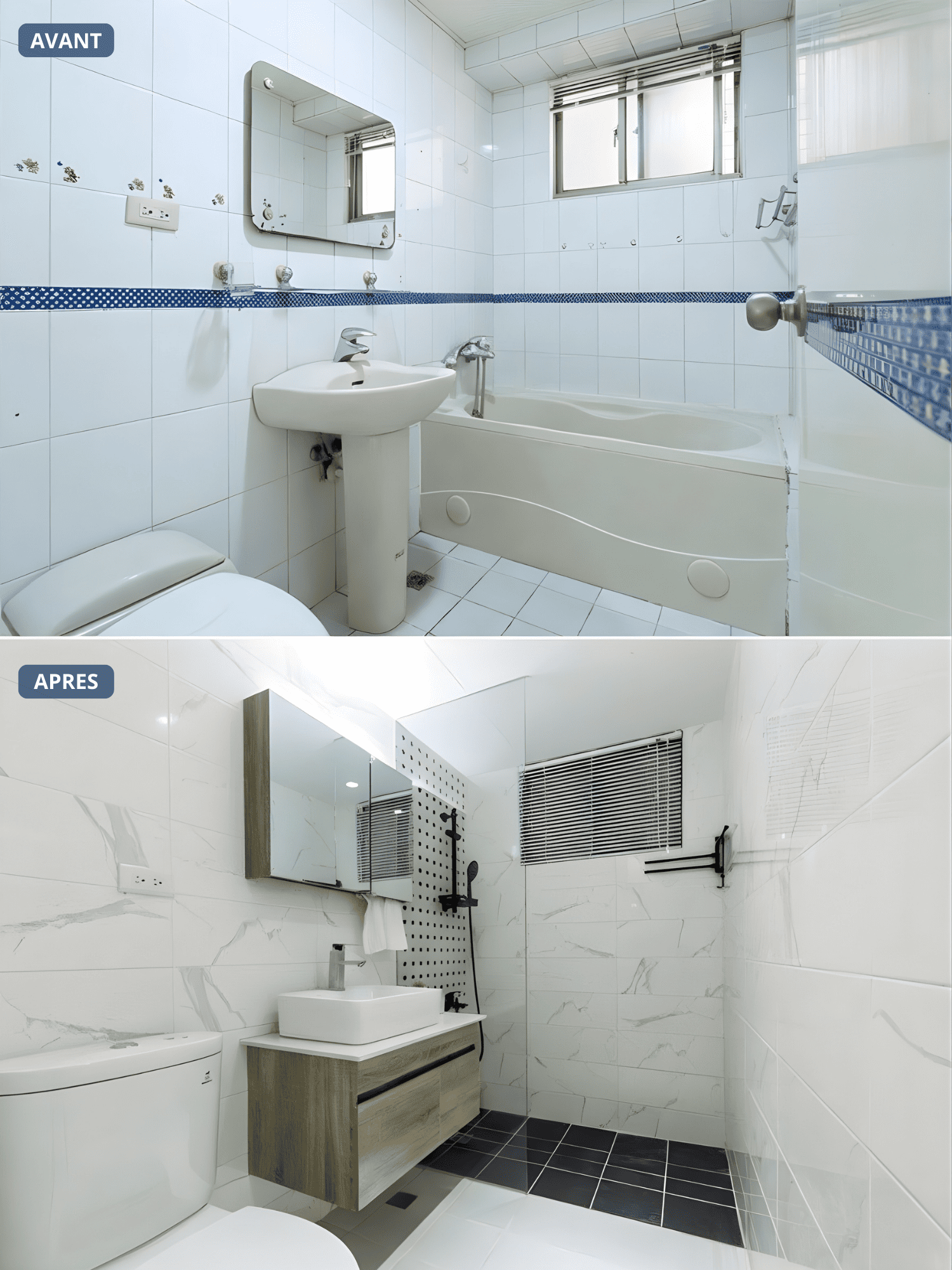 Avant/Après rénovation salle de bain